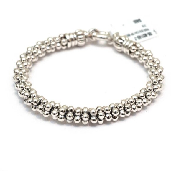 LAGOS Signature Silver Caviar Bracelet I 9mm 925 Sterling Sz M 7.5" Unisex  NWT - Picture 3 of 15